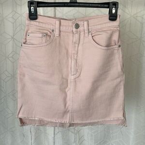 Wilfred Free Aritzia Tanit Distressed High Low Mini Cotton Skirt - Pink